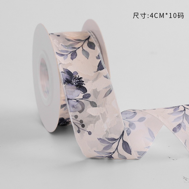 Cinta floral al por mayor 4cm borde dorado colorido ramo arco onda hilo llano cinta flor material de embalaje