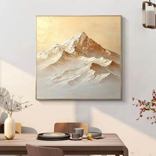 Sunshine Golden Mountain Entrance Decorative Painting Pure Hand-Painted Oil Painting Restaurant Hanging Painting Bedroom Abstract Gold Foil Three-Dimensional Square Mural