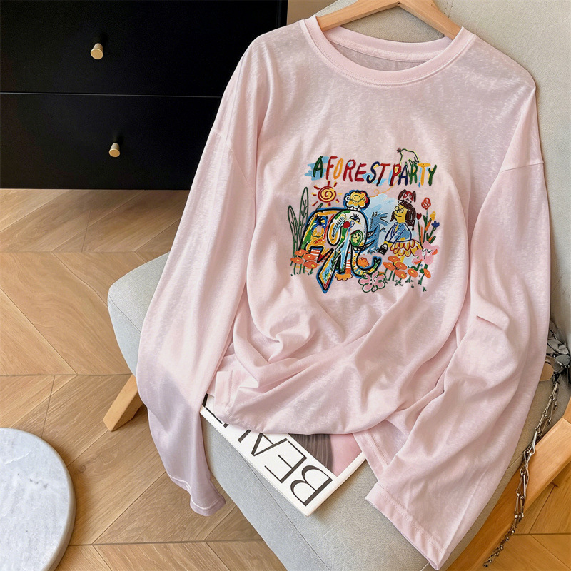 Stylish and unique snowflake-patterned long-sleeved T-shirt for women, plus size, 2026 new summer collection, sun-protective cover-up