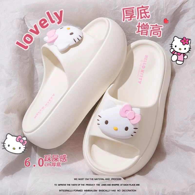 Шлёпанцы (Hello Kitty) — мягкая противоскользящая подошва, платформа 6 см, разные размеры