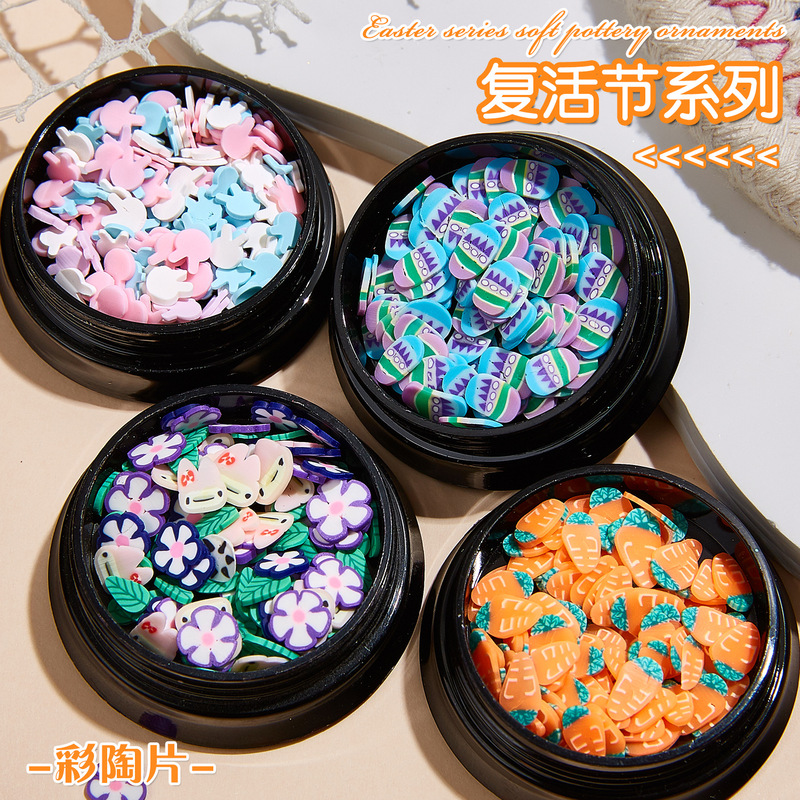 Easter Bunny Egg Carrot Soft Pottery Ultra-thin Patch Painted Pottery Series Manicure Handmade Toy Material