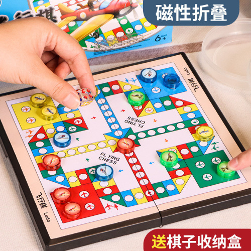 Factory Direct Sale Children's Educational Board Games Set Magnetic Five in a Row Go Board Flying Chess Magnetic Pieces Chinese Chess