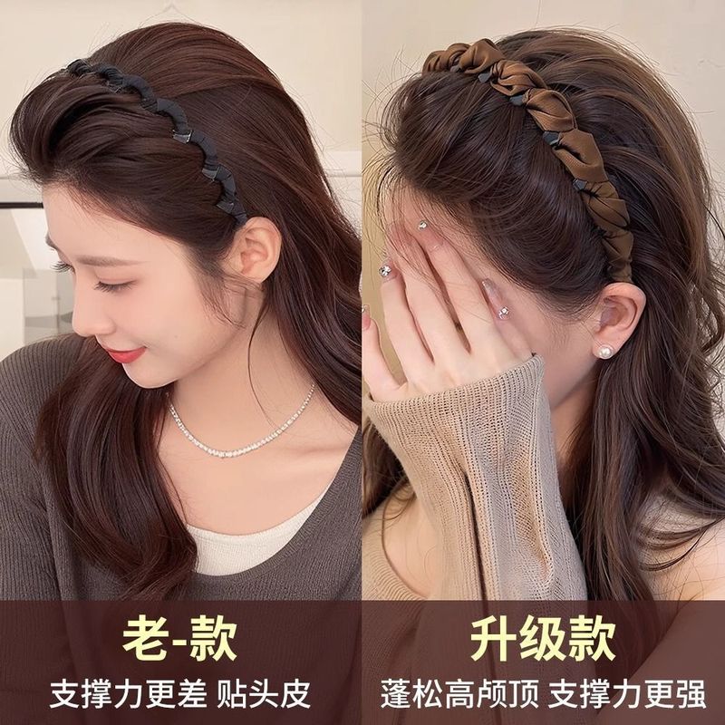 女性用高頭頂ヘッドバンド、ハイエンド、ファッショナブルなヘッドバンド、2025年新作滑り止め歯付きヘアピンヘッドバンド|undefined