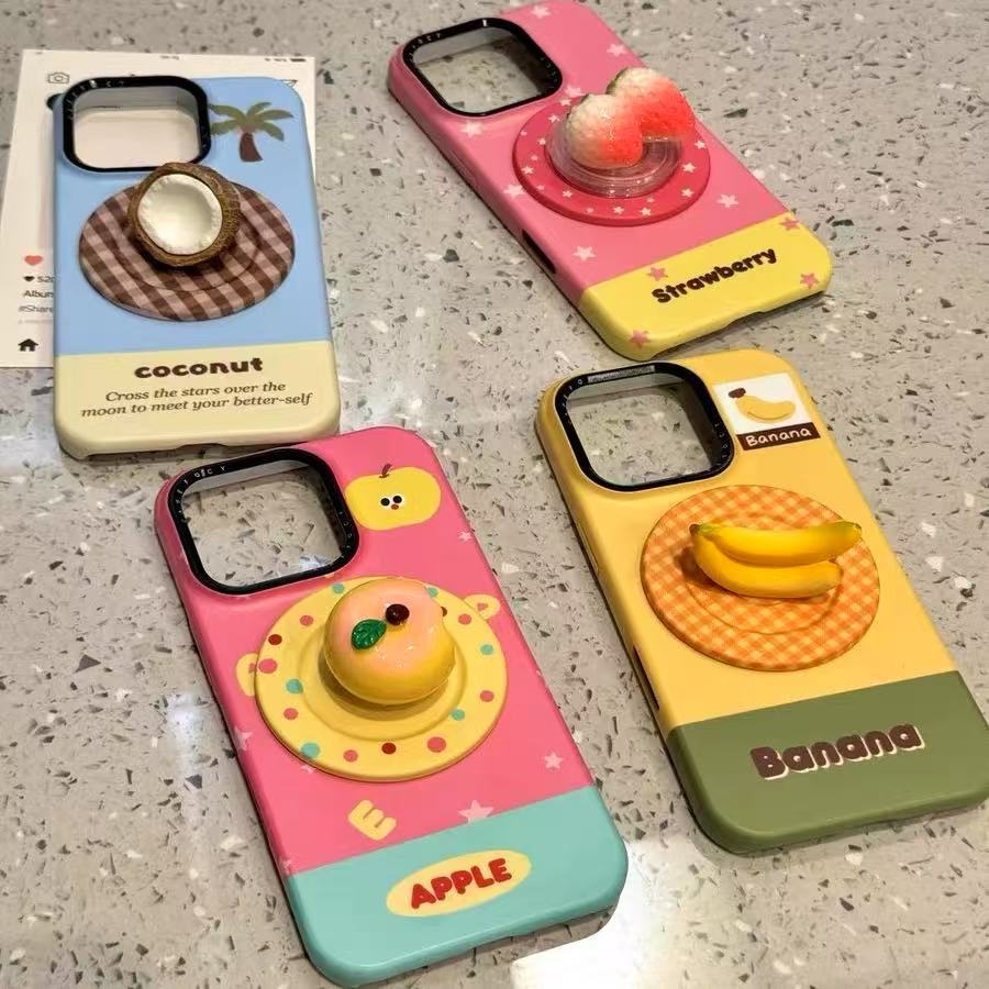 Fruta de verano de dibujos animados divertidos para Apple 16ProMax funda para teléfono móvil 15Pro estéreo 14/13 magnético 15PM