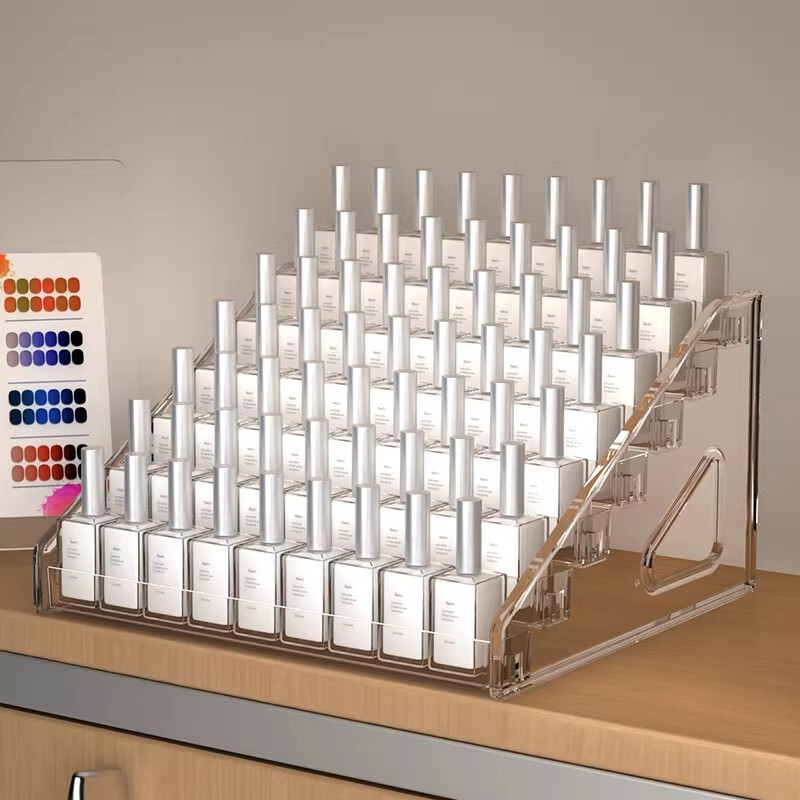 Nail Polish Display Rack Multi-Layer Cosmetics Storage Box Nail Salon Phototherapy Gel Nail Polish Storage Rack Acrylic