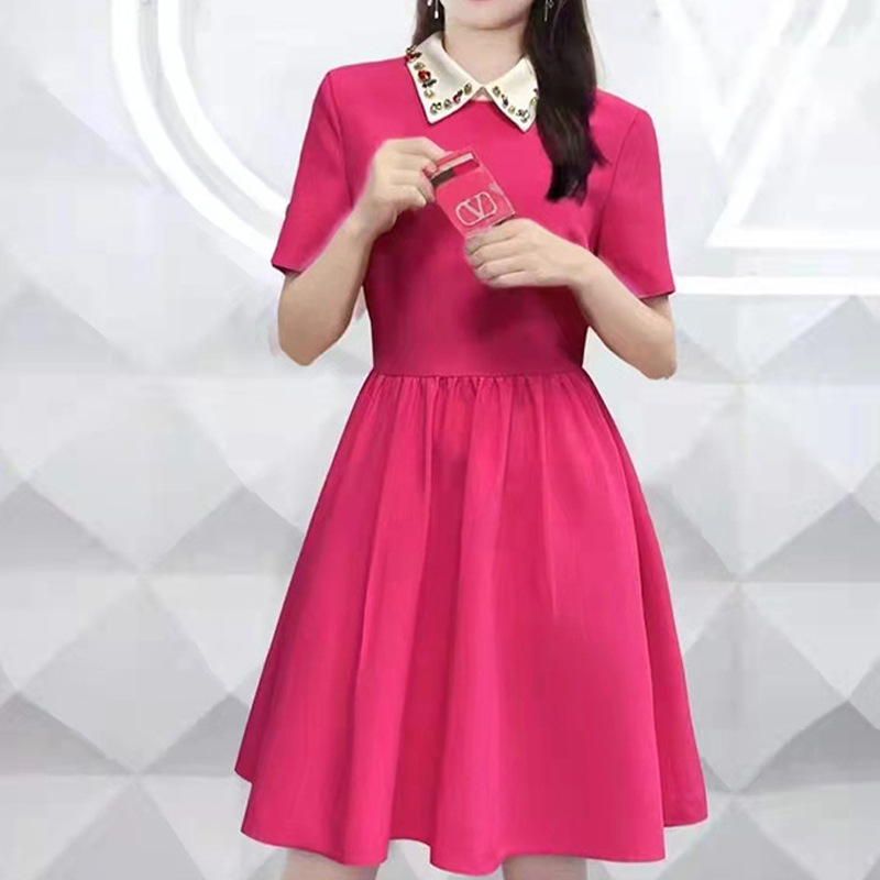 法式高档小众中长裙翻领夏季连衣裙气质高级南油高端女装批发货源