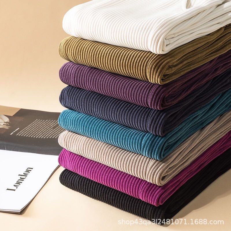 Casual Straight-Leg Pants, Fashionable and Elegant, Plus Size, Fleece-Lined and Thickened Corduroy, Autumn and Winter 2024 New Straight-Leg Wide-Leg Pants for Women