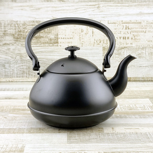 Stainless Steel Black Kettle for Home Use, Flat-Bottomed Kettle for Restaurants with Filter, Vintage Tea Kettle with Filter