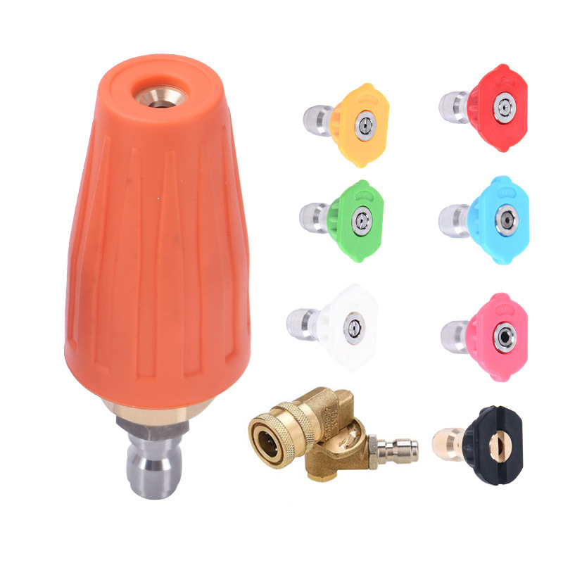 검정색 구리 회전 노즐 + 노즐 7개 + 기어 커넥터 5개