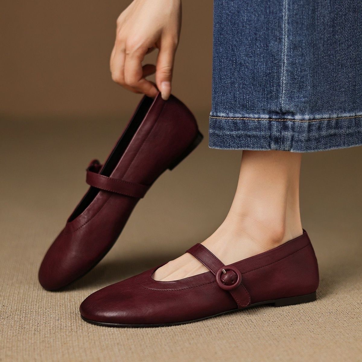 Vento suave francés con cabeza redonda, zapatos de mujer, primavera de 2026, nuevos zapatos de solos planos superficiales