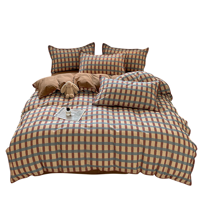 Cama de algodón molido de cuatro piezas de algodón 2025, nueva colcha de cama de cuatro estaciones, colcha de cama universal, kit de colcha de cama