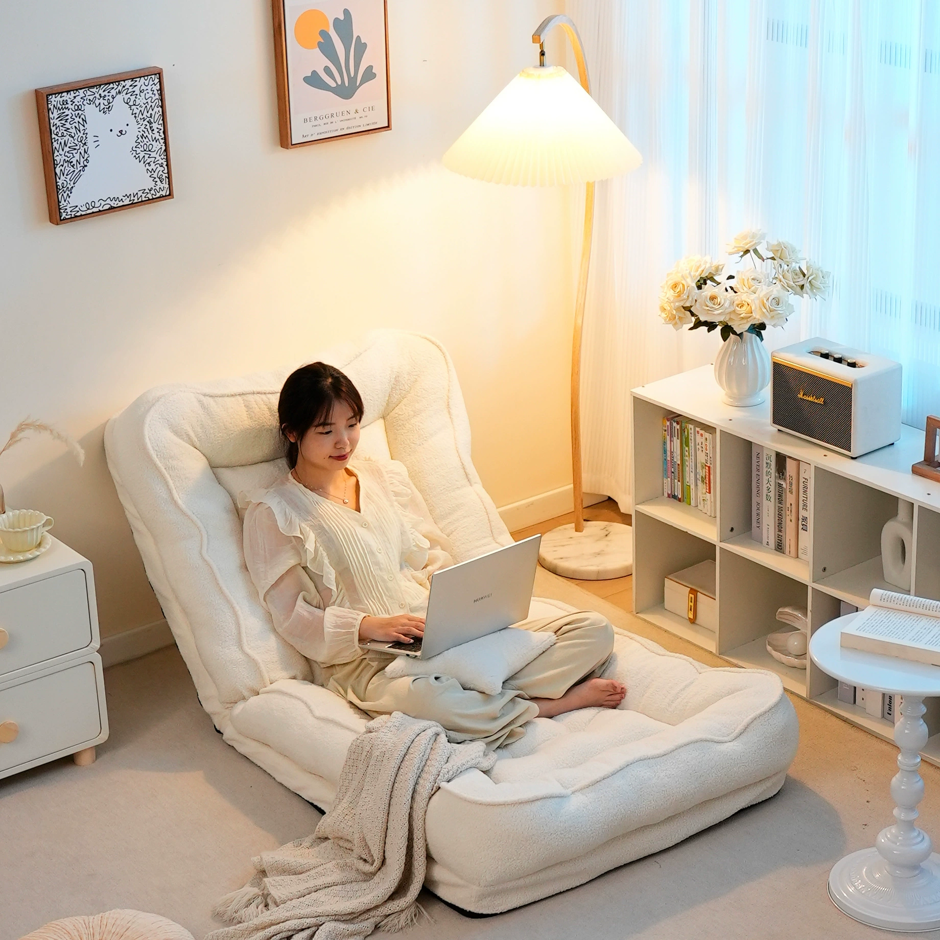 Ленивый диван Лежащий спальный человек Питомник собак Спальня Маленький диван Раскладная спинка Стул Татами Диван-кровать