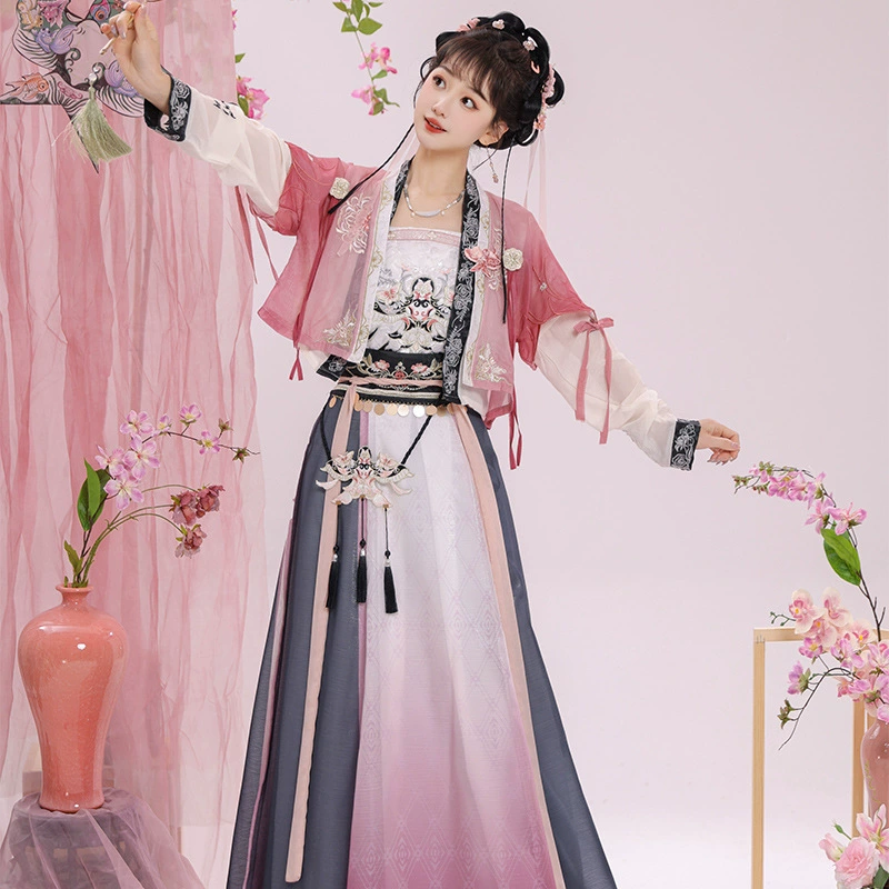 Подлинный оригинальный Hanfu женский 2025 новый стиль песни новый китайский стиль вышивки фея улучшенный китайский элемент весенний и летний набор