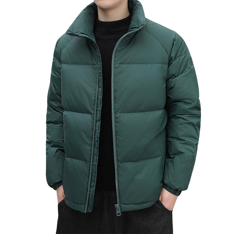 Collar del soporte de los hombres de invierno abajo Chaqueta de algodón acolchado juventud color sólido luz gruesa caliente abrigo de algodón acolchado abrigo suelto pan venta al por mayor