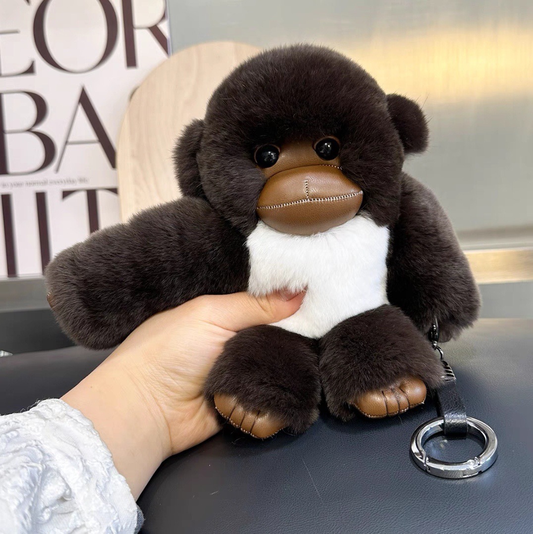 Red de celebridades lindo mono lindo colgante peluche muñeca orangután bolso colgante llavero muñeca de trapo