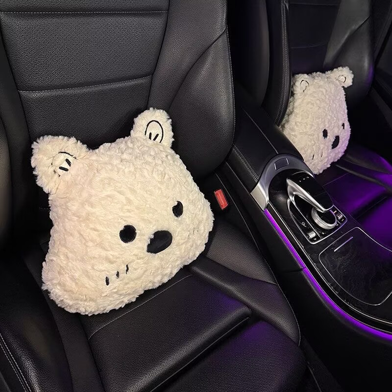 Cartoon West Highland Cushion Pacha Dog Pillow Cute Neck Protector Seat Cushion Pillow Universal Car Pillow