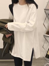 棉中长款长袖恤女打底衫叠穿卫衣内搭德绒春秋季宽松大码上衣
