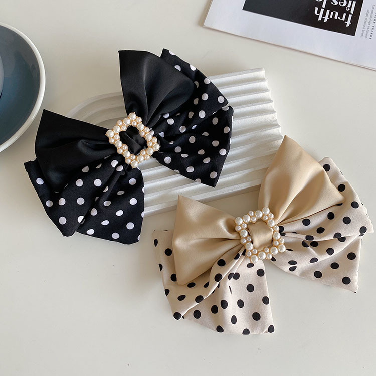Birthday Occasion Korean Style Wave Dot Big Bow Pearl Hairpin