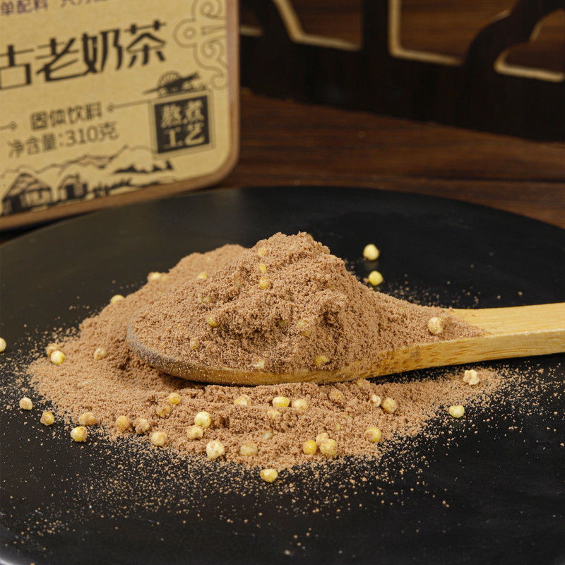 Totem Pasture Mongolian Traditional Fermented Milk Tea Can with Salty Fried Rice and Fresh Milk, Hot Brewed, 310g