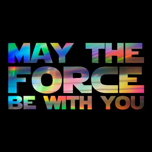 Cross-border reflective car stickers may the force be with you English letters car body rear window glass stickers