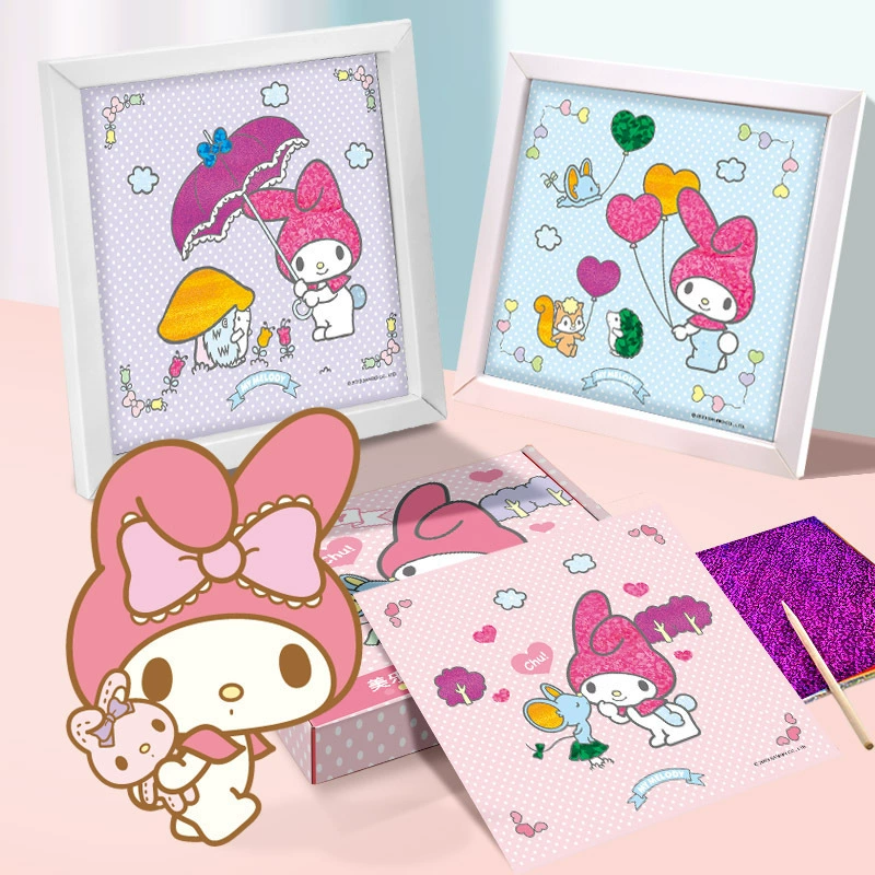 Sanrio, children's sticker for kindergarten, magic materials set, stickers, handmade