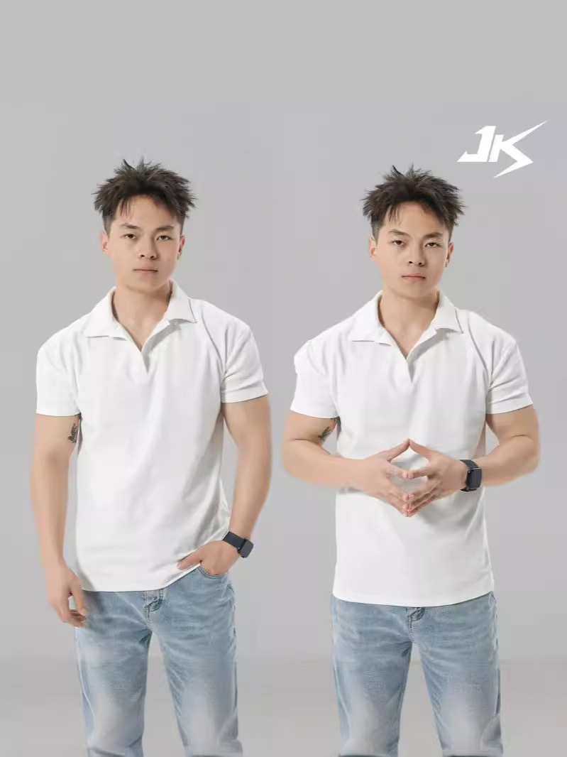 Puños de verano Nuevo polo chino Camisa de manga corta con cuello Henry Camiseta de hombre de fitness deportivo de ocio de alta elasticidad