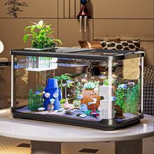 鱼缸家用2025新款中小型客厅阳台桌面透明缸增氧过滤一体机金鱼缸
