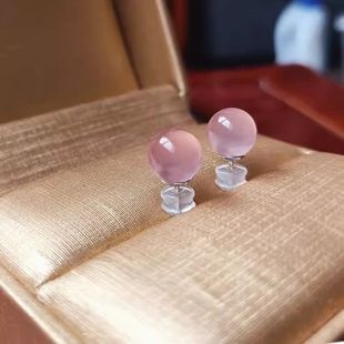 Authentic Natural Starlight Pink Crystal Earrings, Horse Pink Crystal Earrings, Jelly Hibiscus Crystal Earrings for Women to Wear and Give Away