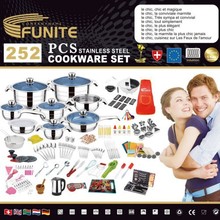 FUNITE 252PCS出口非洲套装锅具跨境不锈钢套锅cookware set