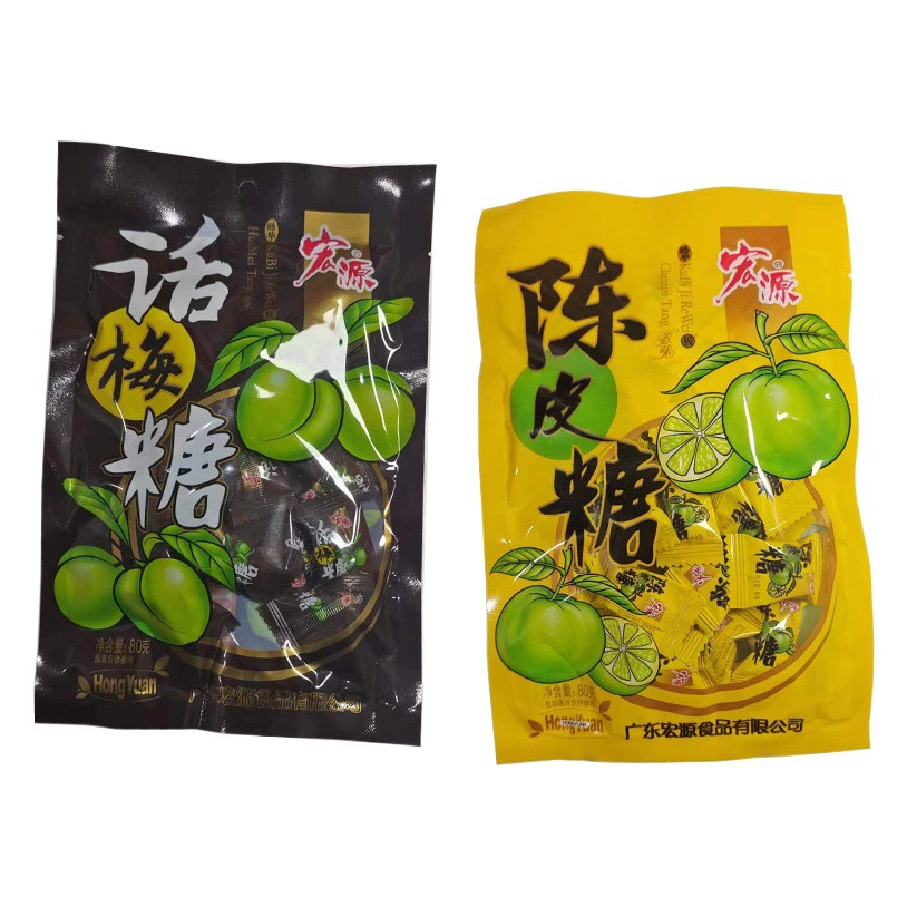 Hongyuanhua вишневый сахар, цукаты с кожурой мандарина, 80 г, фруктовые твердые конфеты, офисная вечеринка, супермаркет, конфеты с кожурой мандарина, закуски, оптовая продажа