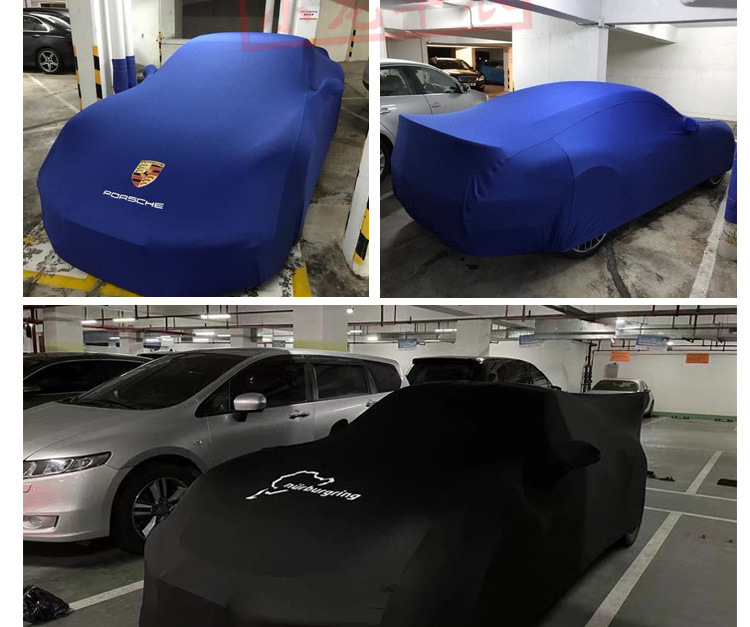 Stretch Car Cover Made of Velvet Material with Milk Silk, Custom Logo Car Emblem, Thickened, Waterproof, Outdoor Rainproof