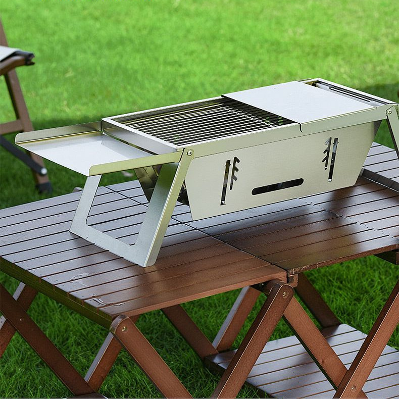 新型不锈钢折叠烧烤炉家用室内户外露营木炭便携式一体式烤肉架子