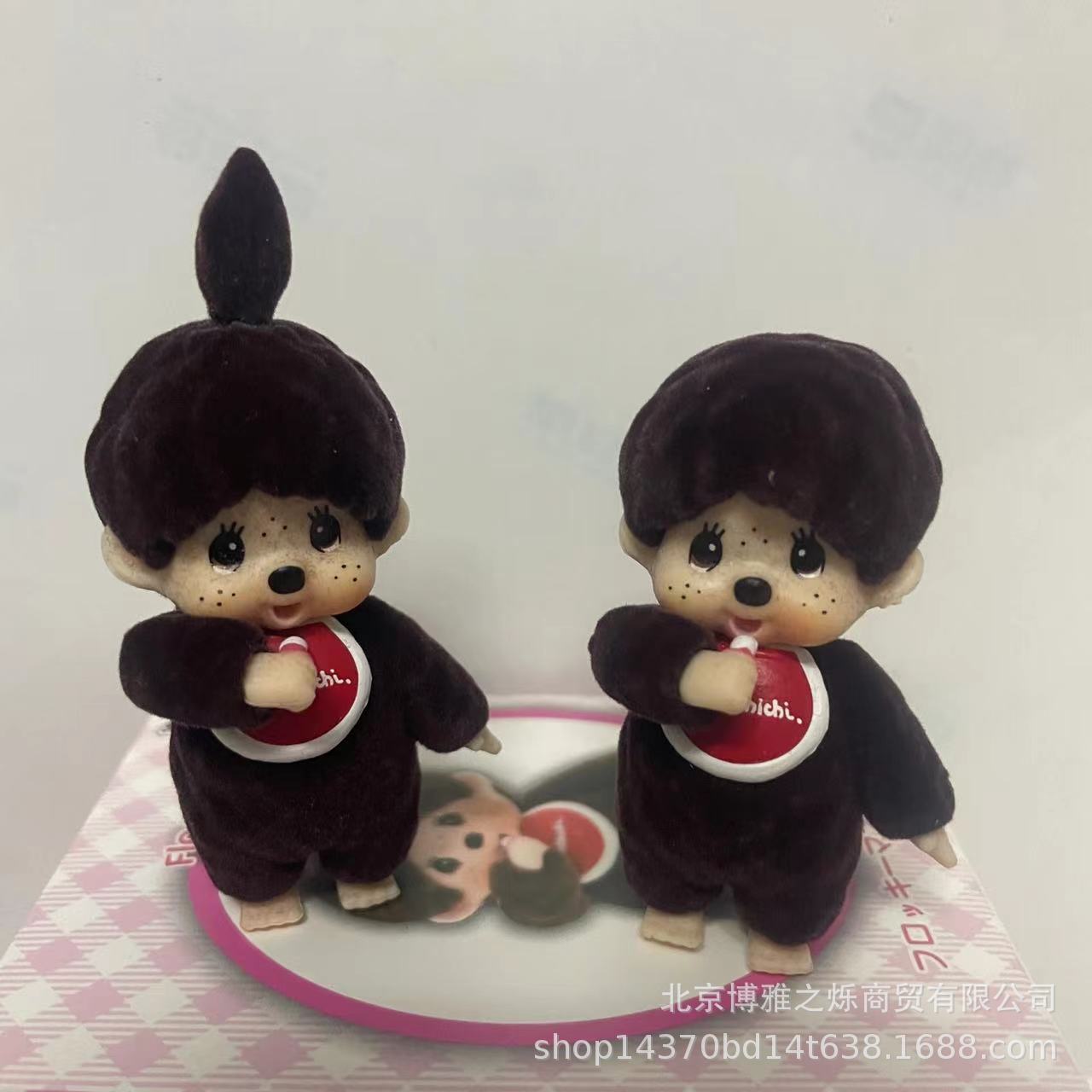 新款跨境盲盒萌猴植绒站姿蒙奇奇马卡龙玩偶公仔摆件礼品批发