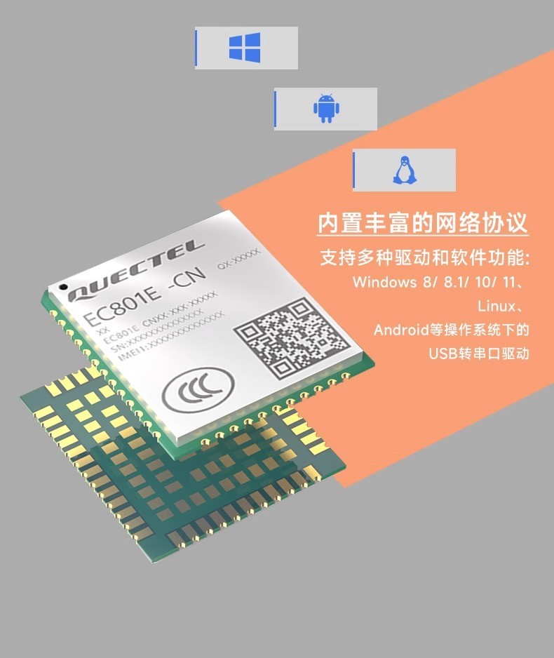移远EC800E物联网4G全网通CAT1通信模块EC801E兼容Axx780E移芯716-阿里巴巴