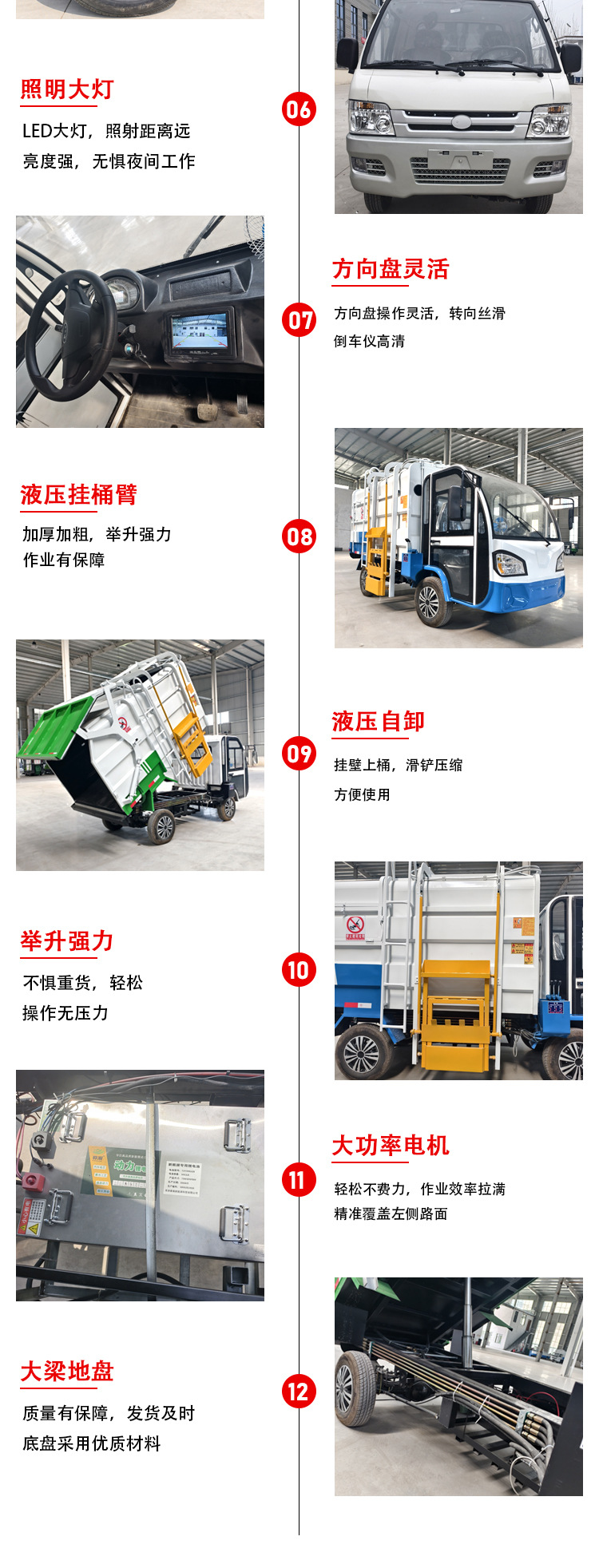 Convenient Self-Unloading Electric Garbage Truck with Hanging Bins, Electric Garbage Truck with Hanging Bins for Parks and Residential Areas, Garbage Transfer Vehicle