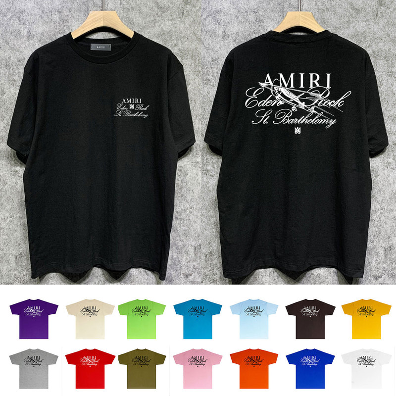 Long-term goods cross-border European and American fashion brand AMIRI short-sleeved T-shirt shirt