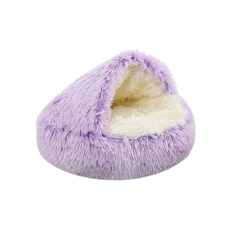 Cama para Gatos Semicerrada en Forma de Concha, Cálida para Invierno, Cama para Mascotas, Cama Semicerrada para Perros, Cama para Perros, Cama para Gatos Cerrada con Soporte