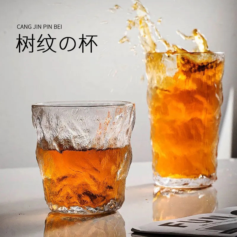 Japanese style glacier cup high-looking glass cup internet celebrity whiskey cup wholesale foreign wine cup water cup ins style cup