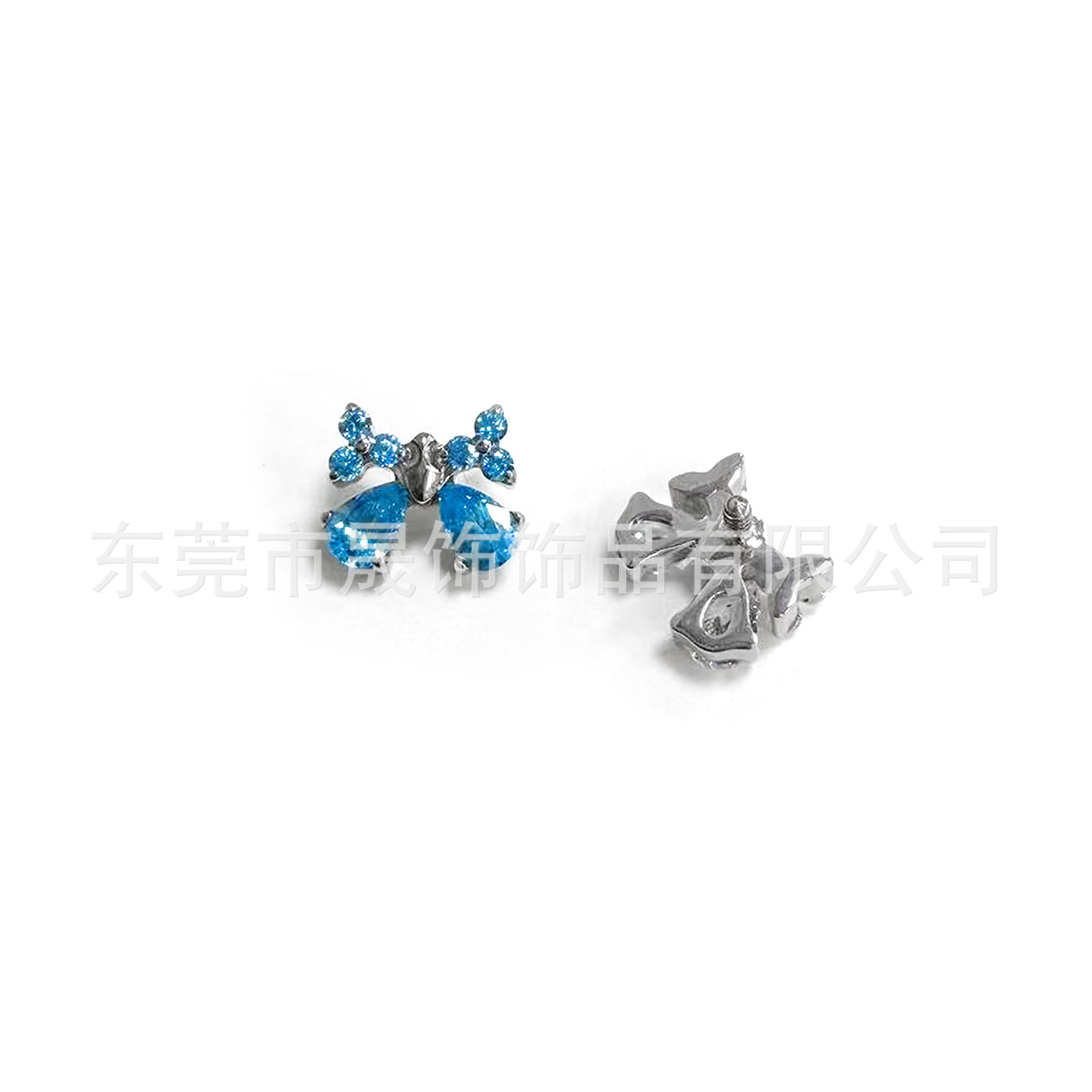 F136 Titanium Alloy Teardrop Butterfly 结 Ear Stud Studded Cubic Zirconia Helix Cartilage Stud 人体 Piercing Jewelry Internal Thread Ear 饰