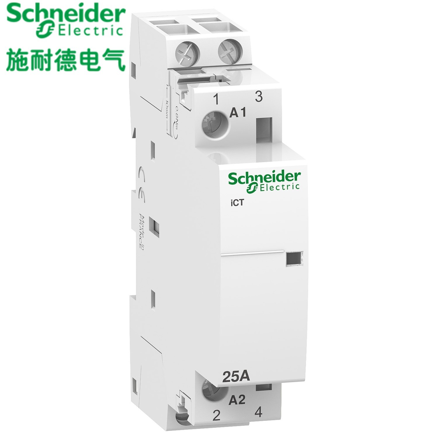 施耐德家用接触器iCT 2NO常开230~240V 2P 25A标准接触器A9C20732
