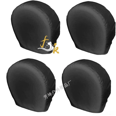 Spare wheel cover, Rvs, 4-Piece Set of Tire Covers - 19-22inch-diameter-4858thickness-29cm-420d-black