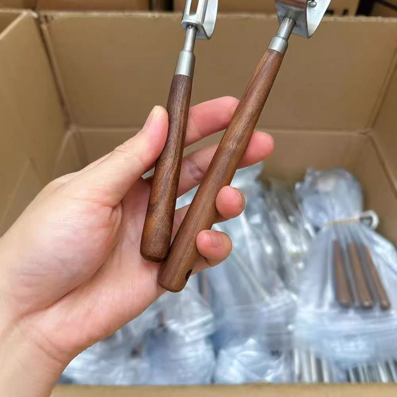 胡桃木皮むき刀304ステンレス家庭用果物ジャガイモ皮むき器台所野菜皮むき神器瓜削り|undefined