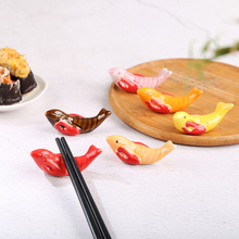 日式杂货小龙虾陶瓷工艺品小摆件笔搁可爱卡通动物家用筷子架筷托