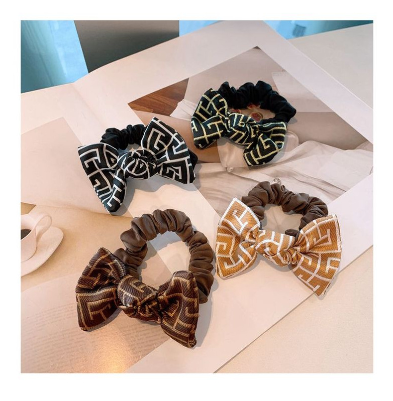 Korea Retro Printed Cute Little Bowknot Hair Scrunchies display picture 14