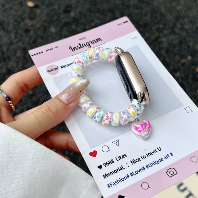 Suitable for Xiaomi Mi Band 89Pro Huawei 8/9/10 Cute Phone Cord Hair Tie Fit4 Redmi 5 Elastic Strap