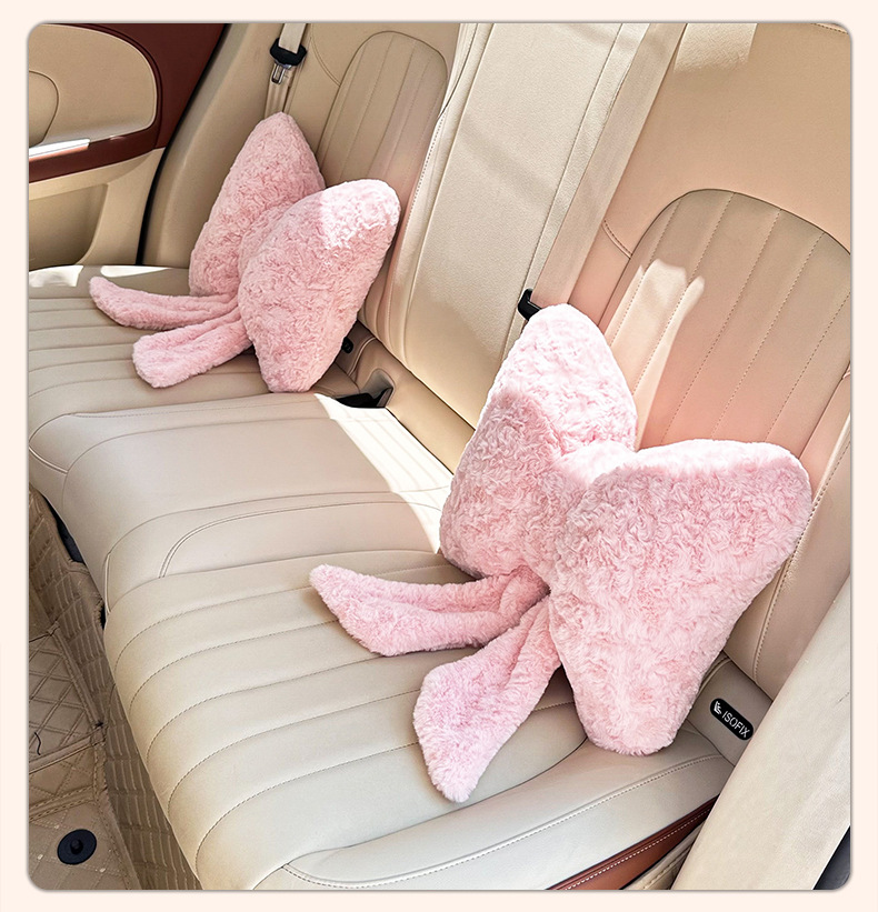 Blue Rain New Product Car Headrest and Lumbar Support Winter Plush Car Neck Pillow Simple Car Lumbar Cushion Pillow