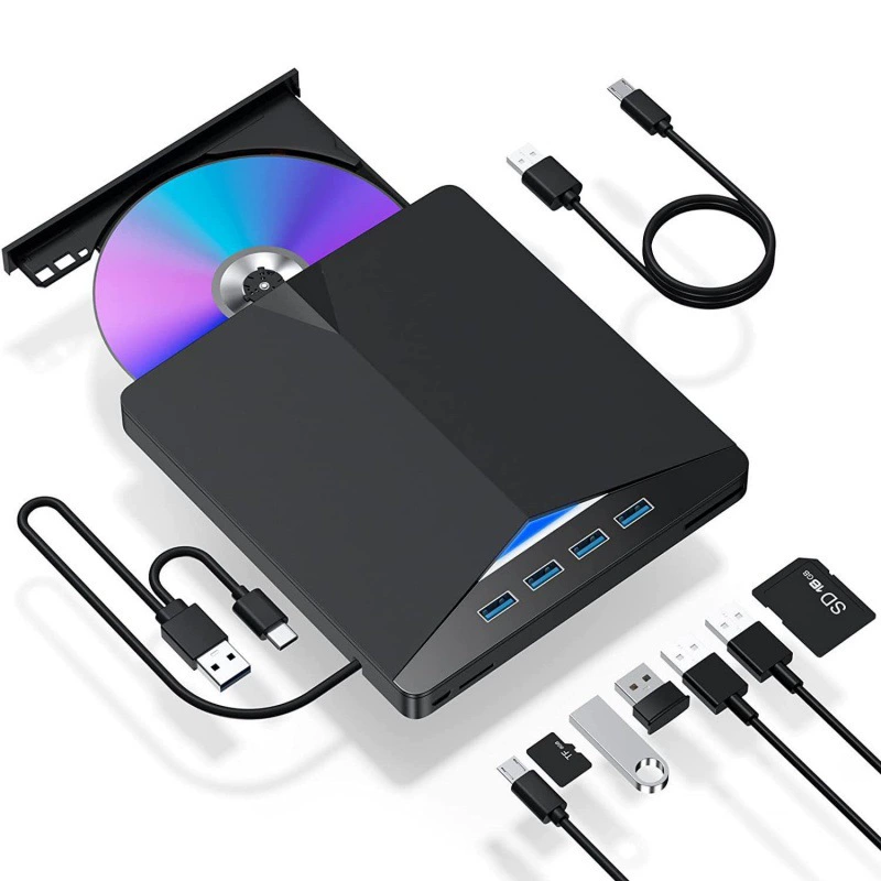 7-в-1 USB3.0 Внешний DVD-рекордер TYPE-C многофункциональный CD-привод расширенный оптический привод