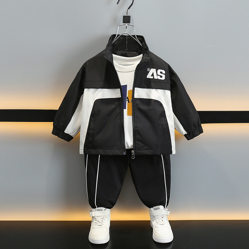 5846 Traje deportivo para niños Estilo de primavera y otoño Estilo occidental 2025 Nuevo niño Versión coreana de dos piezas Ropa de otoño de moda para bebés