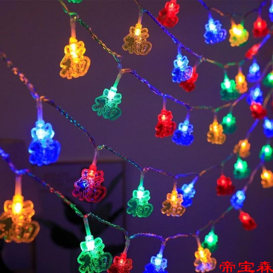 led紅燈籠彩燈串燈過年春節聖誕滿天星燈串福字中國結新年裝飾燈