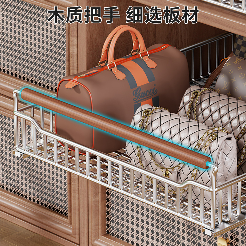 衣柜抽屉置物架抽拉式衣服裤子储物筐衣帽间橱柜衣物收纳推拉篮子|undefined